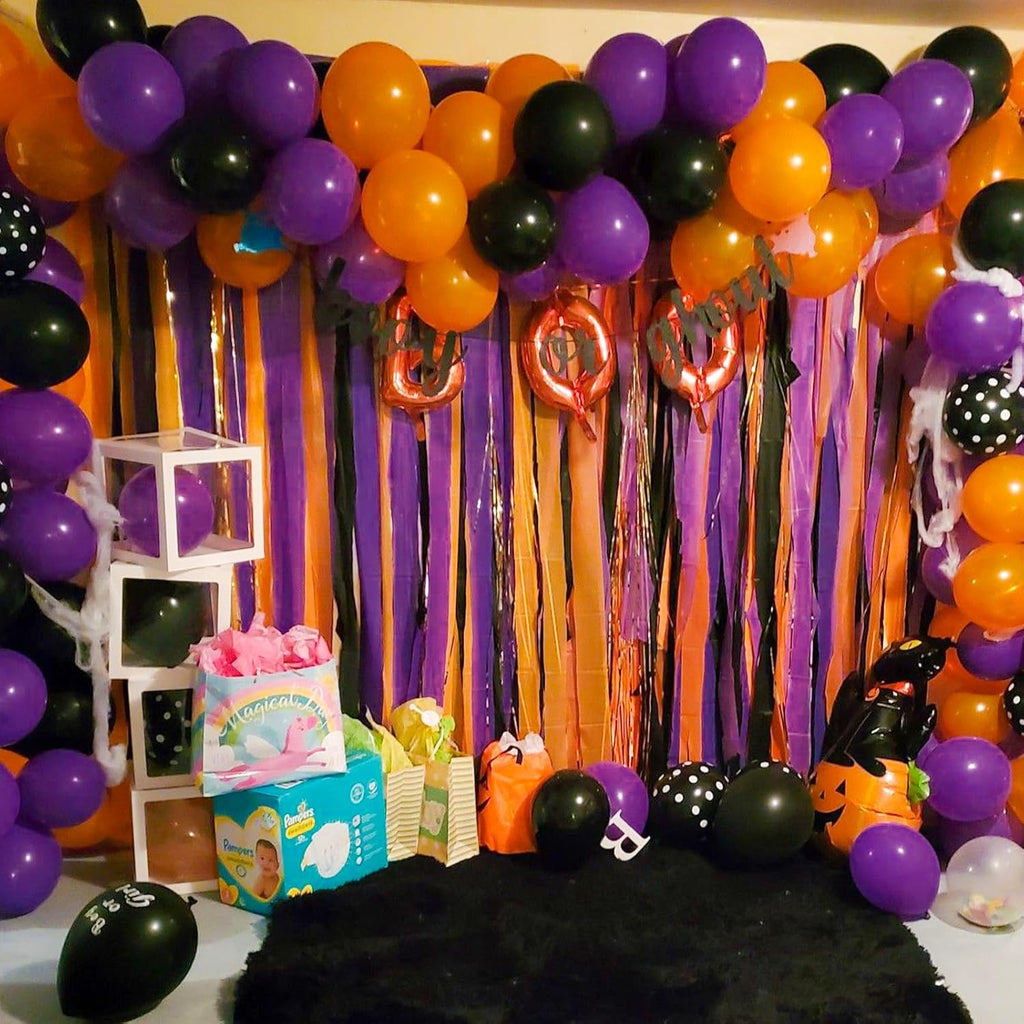 PartyWoo Purple Crepe Paper Streamers - 4 Pack of 328ft Dark Purple for Birthday & Baby Shower Decor