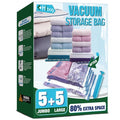 HIBAG Vacuum Storage Bags, 10 Space Saver Bags, Polyethylene (PE), Jumbo & Large Sizes, Zipper Closure, Vacuum Sealed, Ideal for Clothing & Bedding