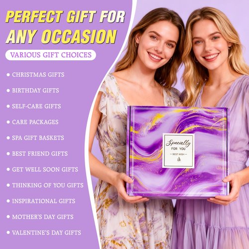 HN HAIINAA Valentines Day Gifts for Her Women Wife Girlfriend, Birthday Gift for Women Get Well Soon Gifts,Spa Gift Basket Set with Luxury Flannel Blanket Mother's Day