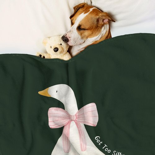 VRW Coquette Pink Bow Goose Kids Blanket, Dark Green Goose Nursery Throw Blanket Gifts for Girls Nursery Toddler Kids Room Bedroom Couch Bed Decor, 30x40 Inch