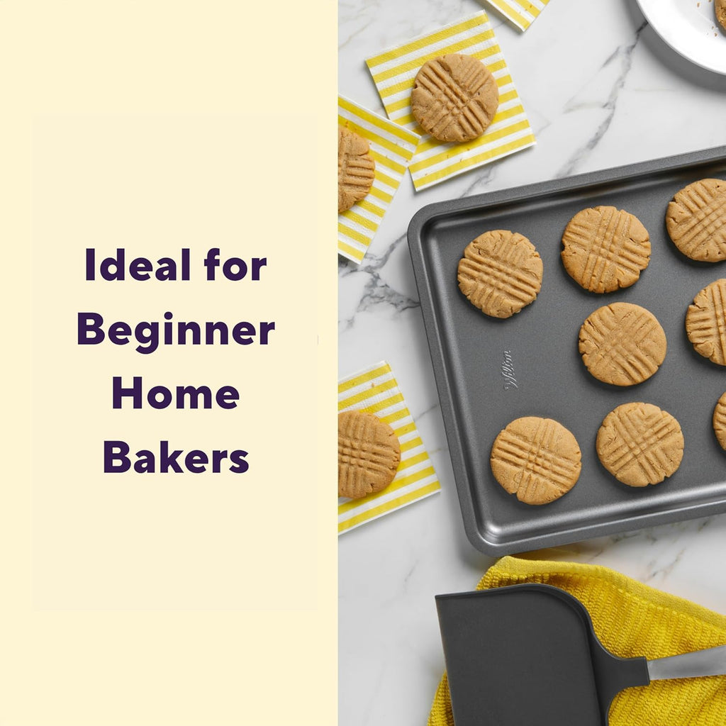 Wilton Silver Non-Stick Baking Sheet Set - 2-Piece Cold-Rolled Steel Bakeware, PFAS-Free