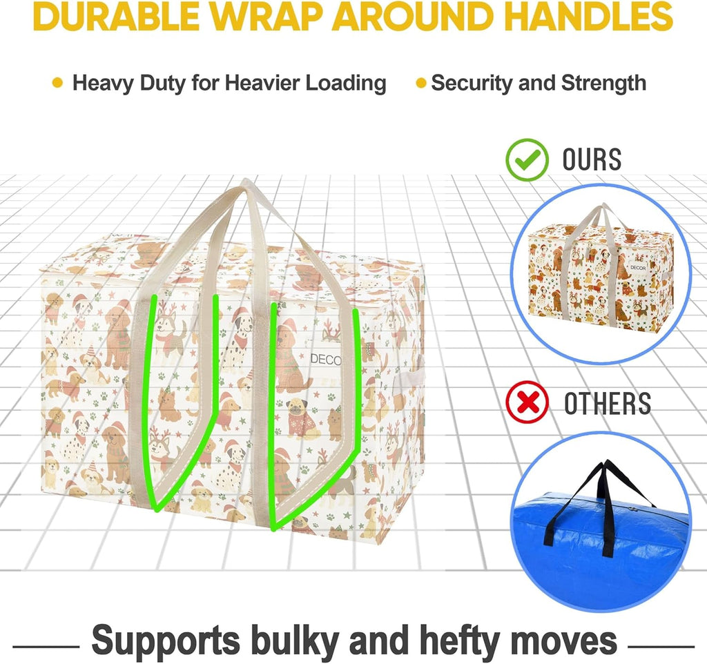 VENO Heavy Duty Moving Bags - Extra Large Storage Solution with Reinforced Handles & Strong Zippers | 2 Pack, Foldable & Reusable