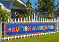 Nepnuser Autism Awareness Fence Banner - Love Needs No Words | Large 1.6 x 8.2 ft Outdoor Decoration