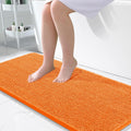 OLANLY Bathroom Runner Rugs - Extra Soft Chenille Bath Mats | 47x24, Quick Dry, Machine Washable, Orange