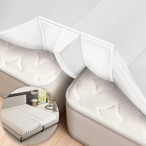 3-in-1 Bed Bridge Twin to King Converter, Split King Gap Filler for Adjustable Bed with Fitted Sheet, for King Size Mattresses, Mattress Connector to Close Gap, No-Slip Mattress Bridge, White