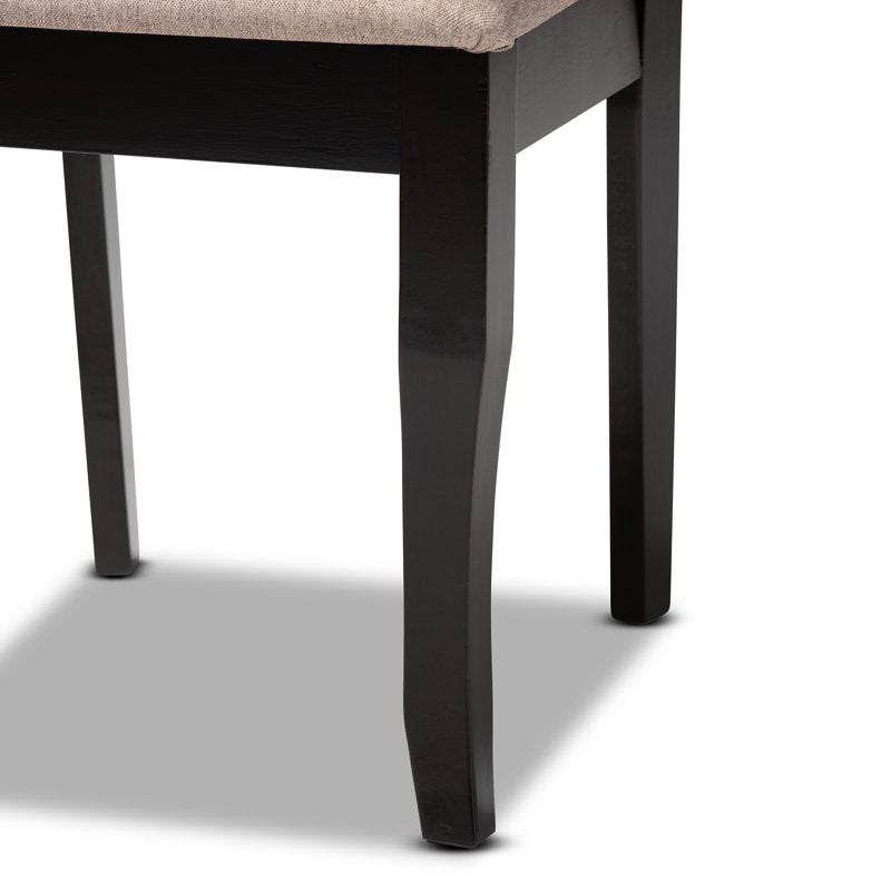 Modern Dark Brown Dining Set with 1 Table & 6 Chairs