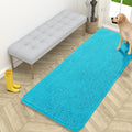 OLANLY Dog Door Mat - Absorbent Non-Slip Chenille Mat for Muddy Paws | 59x24 Inches, Aqua Blue