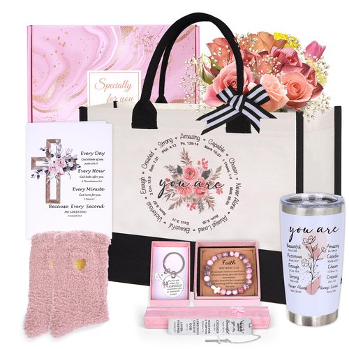 Joybuty Christian Gifts for Women Faith, Inspirational Religious Gifts for Women, Catholic Spiritual Gifts, Faith Based Gift Baskets, Baptism Mothers Day Birthday Gift Set for Mom Sister Friend Wife