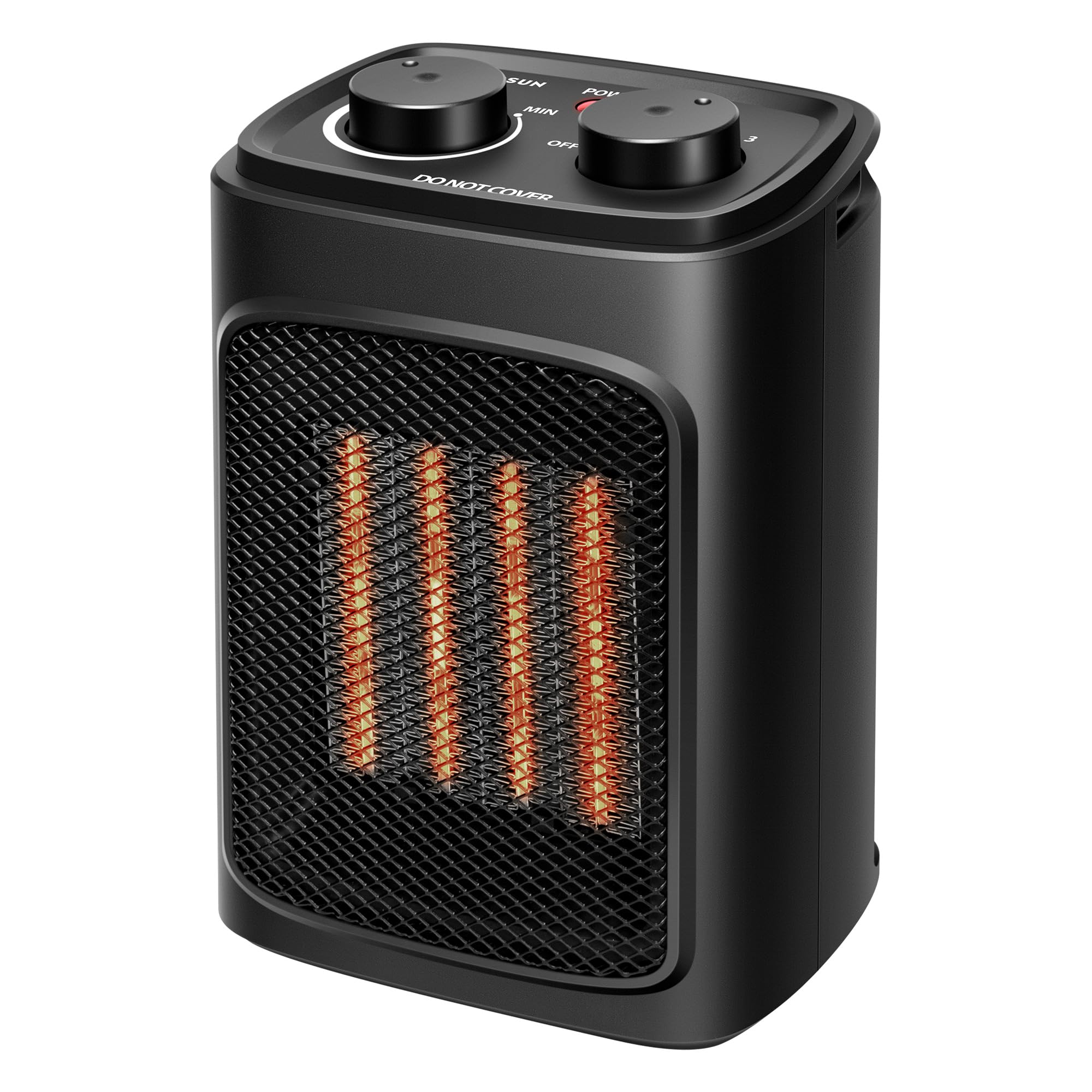 VIVOSUN 1500W Space Heater for Indoor Use, Portable Electric Heater with Adjustable Thermostat, 1500W/900W/700W/Fan Only with 4 Modes for PTC Fast Heating, Overheat & Tip-over Protection, ETL Listed