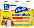 Charmin Essentials Strong Toilet Paper - 9 Mega Rolls (Equivalent to 36 Regular Rolls)