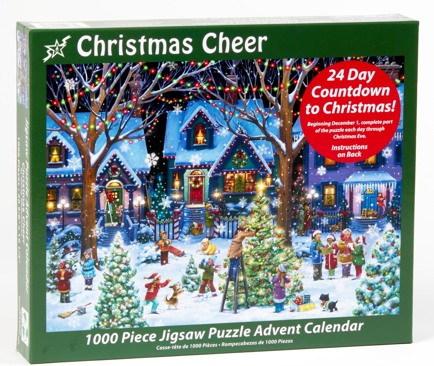 Vermont Christmas Company Advent Calendar Jigsaw Puzzle - 1000 Pieces for Year-Round Holiday Cheer