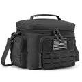 QT&QY Tactical Lunch Box for Men Expandable 18L Heavy Duty Military Insulated Cooler Bag, Leakproof Thermal Lunch Bag for Work Camping Outdoor Picnic Pail Adult Meal MOLLE Webbing Khaki