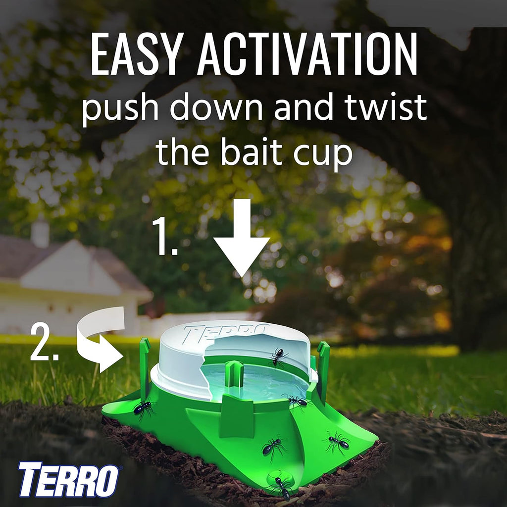 TERRO T1806SR Outdoor Liquid Ant Baits - 2-Pack with 12 Effective Traps for Ant Control