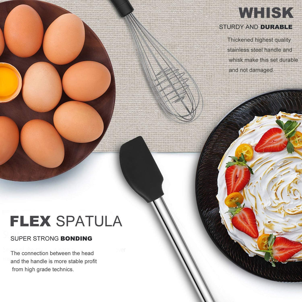 Skiennix Kitchen Utensil Set - 33 Silicone Cooking Gadgets for Nonstick Cookware | Durable Spatula & Spoon Collection