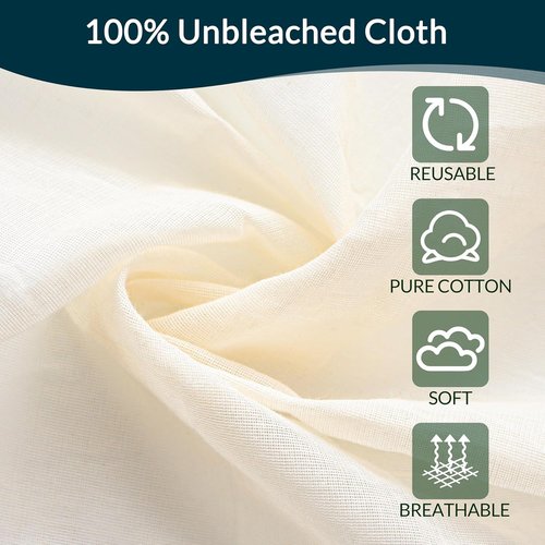 Grade 100 Cheesecloth by [Brand Name] - 10-Pack Reusable 20x20 Inch Unbleached Cotton Strainers for Cooking & Baking