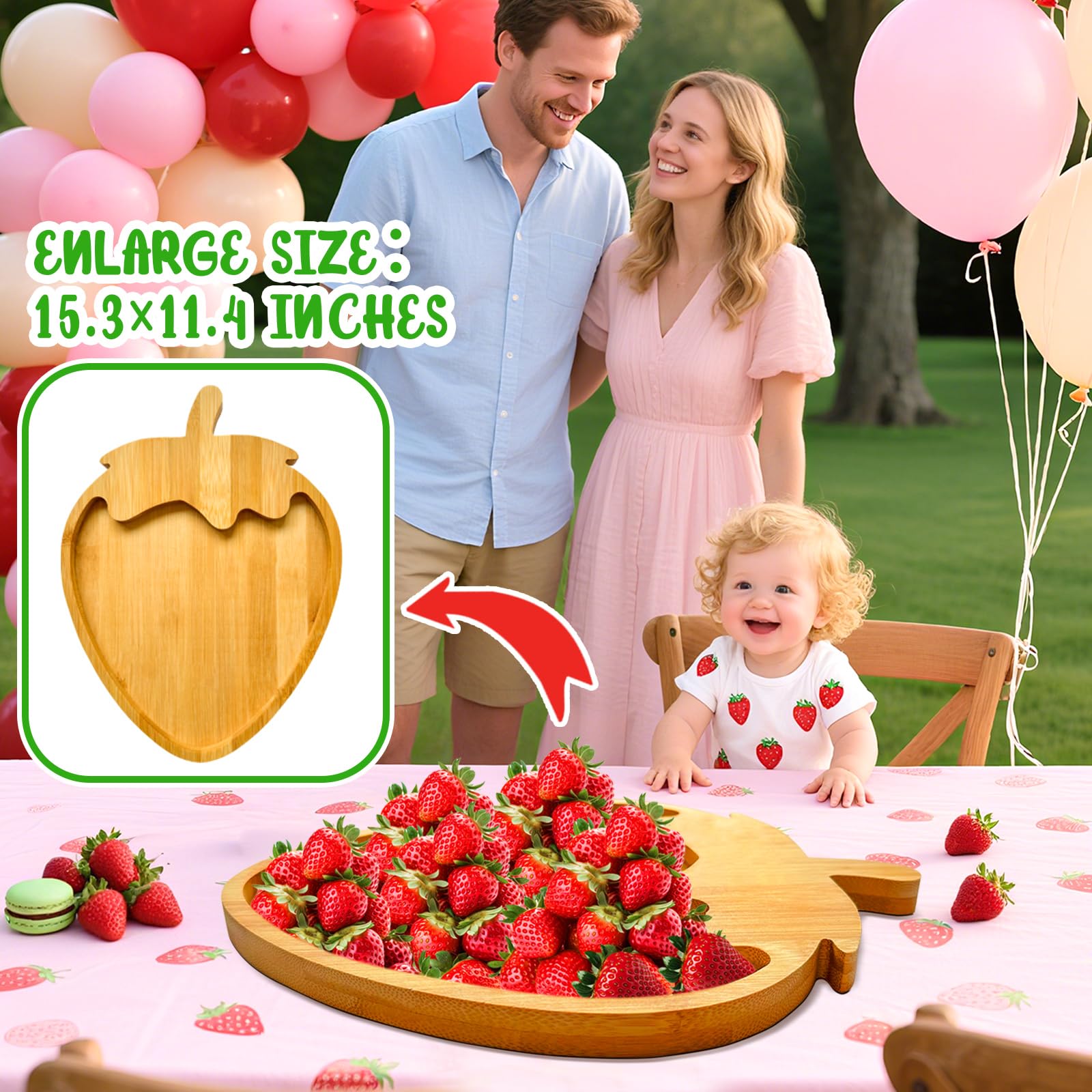 1 PCS Wooden Bow Party Decoration Bowtie Charcuterie Board with 4 PCS Large Pink Bow Balloons Baby Girl Birthday Serving Tray Coquette Fillable Food Platter Foil Balloons for Baby Shower Wedding Party