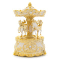 Carousel Music Box Gold & Ivory 8.7" Rotate Christmas Music Box for Kids & Adults, Classic Wind up Cylinder Music Box Valentines Day Gifts for Women Girls Mom Carousel Horse Musical Lantern Home Decor