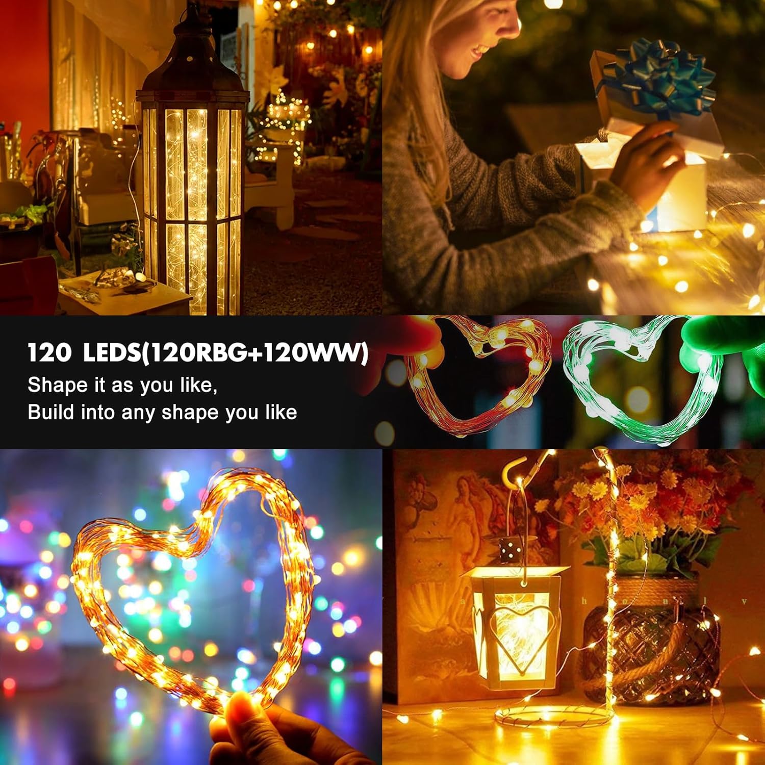 Skiennix 39Ft LED Fairy Lights - RGB Color Changing String Lights with Remote & Timer | Battery Operated for Indoor/Outdoor Use