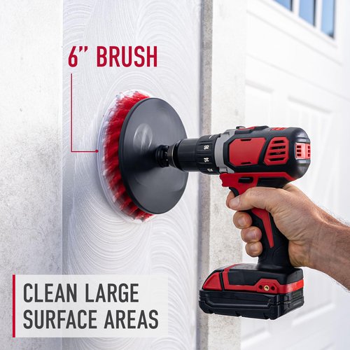 Hoover Medium Bristle Cleaning Brush, 6" Medium Bristle Brush, For Use on Household Surfaces, General Purpose Whole Home Cleaning, Scrubber Brush Drill Attachment for Cleaning