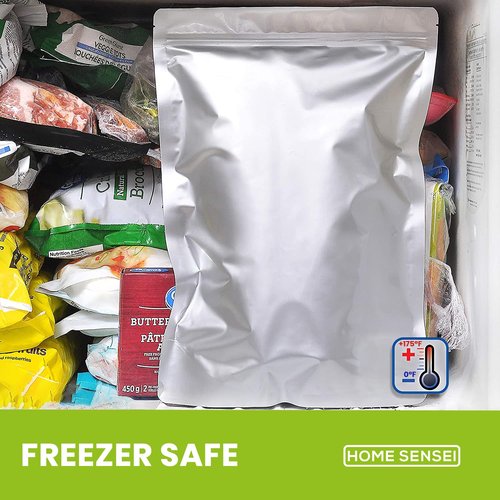 100pcs Mylar Bags for Food Storage - Extra Thick 10 Mil - Includes Gallon/Quart/Pint Sizes with 400cc Oxygen Absorbers - Zip Resealable Storage Pouches - Bolsas Mylar