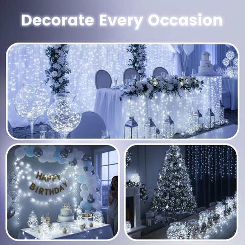 DomeStar 15Pack Fairy Lights Battery Operated, 7Ft 20 LED Waterproof String Lights Wire Firefly Starry Moon Light for DIY Mason Jars Party Centerpiece Table Valentine's Day Decorations Tree Ornament