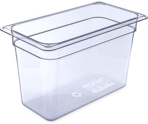 Carlisle FoodService Products Storplus Food Storage Container Food Pan, Chafing Pan for Catering, Buffets, Restaurants, Polycarbonate (Pc), 1/3 Size 8 Inches Deep, Clear, (Pack of 6)