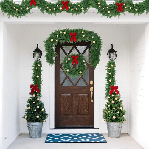 Rowfad 6 Ft Christmas Cedar Pine Garlands, Artificial Cedar Garland, Realistic Green Artificial Greenery Garland for Table, Mantle, Wall, Indoor, Outdoor Christmas Decorations (1, 6 FT)