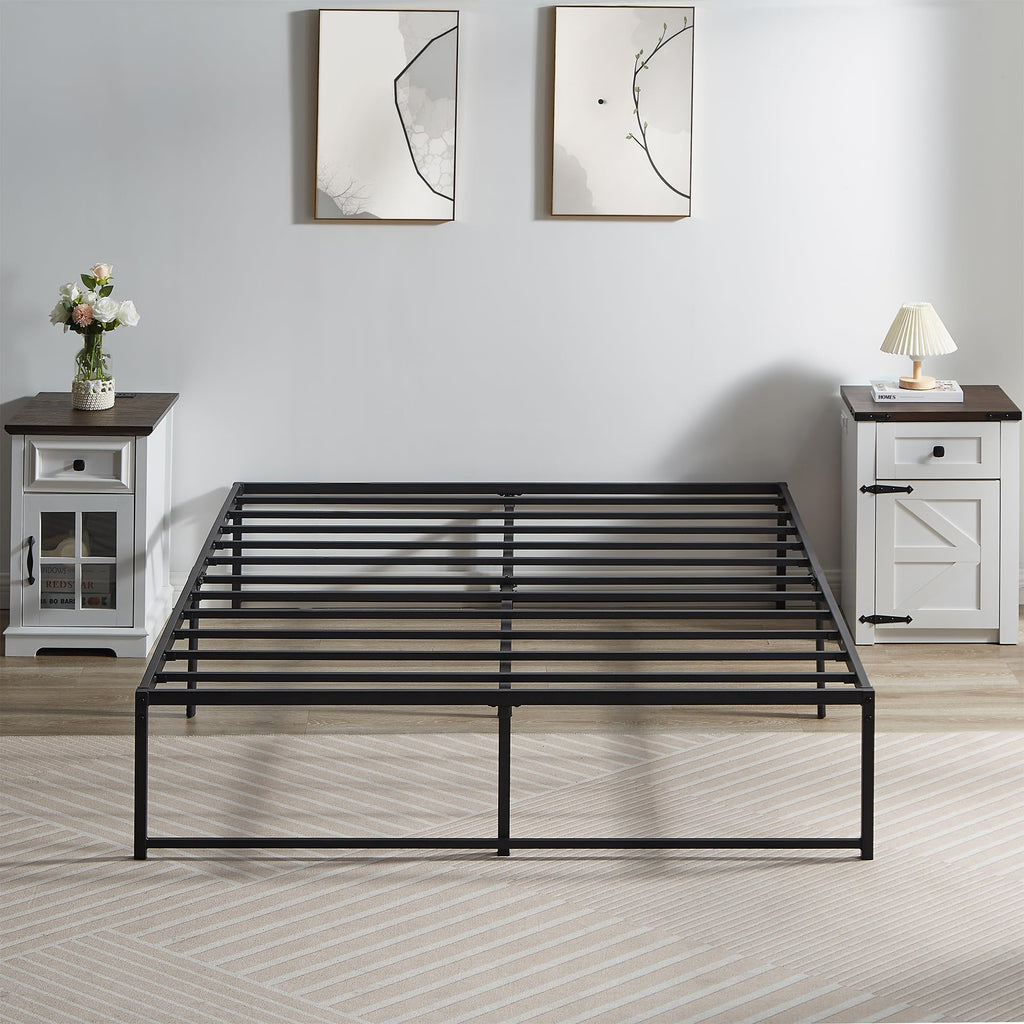 VECELO 14" Queen Bed Frame/Metal Platform Mattress Foundation/No Box Spring Needed