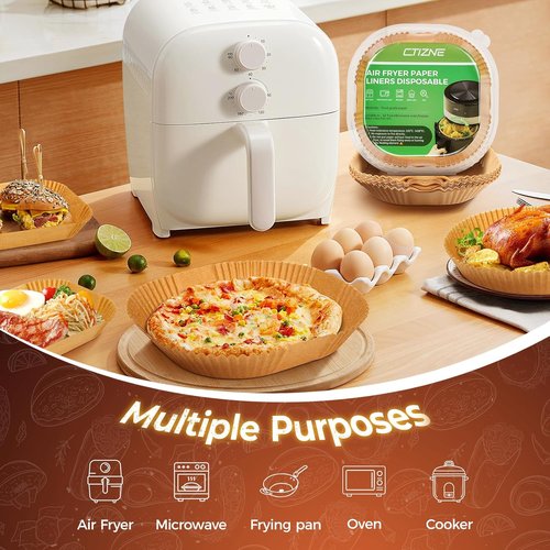 Air Fryer Liners | 100 PCS Non-Stick Waterproof Parchment Paper - 8" Square for 5-8 QT Air Fryers