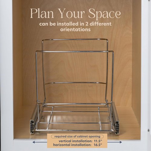HOLDN' STORAGE Pull Out Trash Can - Heavy Duty 7 Gallon Under Cabinet Solution | Chrome Finish, Lifetime Warranty