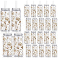 Qinyoung 24 Pcs Western Cowgirl Cowboy Plastic Tumbler 14.2 oz Cowgirl Party Favors Reusable Cups with Lids and Straws Decoration Iced Coffee Cup My First Rodeo Decorations(Classic Style,Brown)