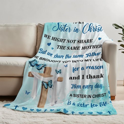 Nahjiiem Sisters in Christ Gifts for Women, Christian Gifts for Sisters, Secret Sister Gift for Women, Faith Based Blankets, Christian Sister Friends Throw Blanket 50"x60"