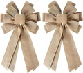 Burlap Wreath Bow - 2PCS Large Rustic Farmhouse Bows for Wreaths & Holiday Decor