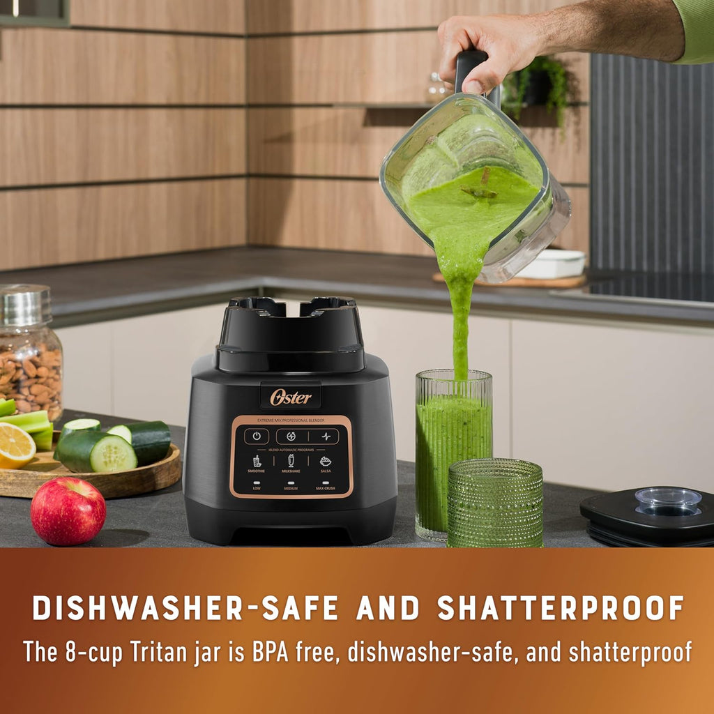 Oster Extreme Mix Blender - 1500-Watt High-Speed Blender with 64oz Jar & Auto Programs for Smoothies | Milkshakes | Salsa