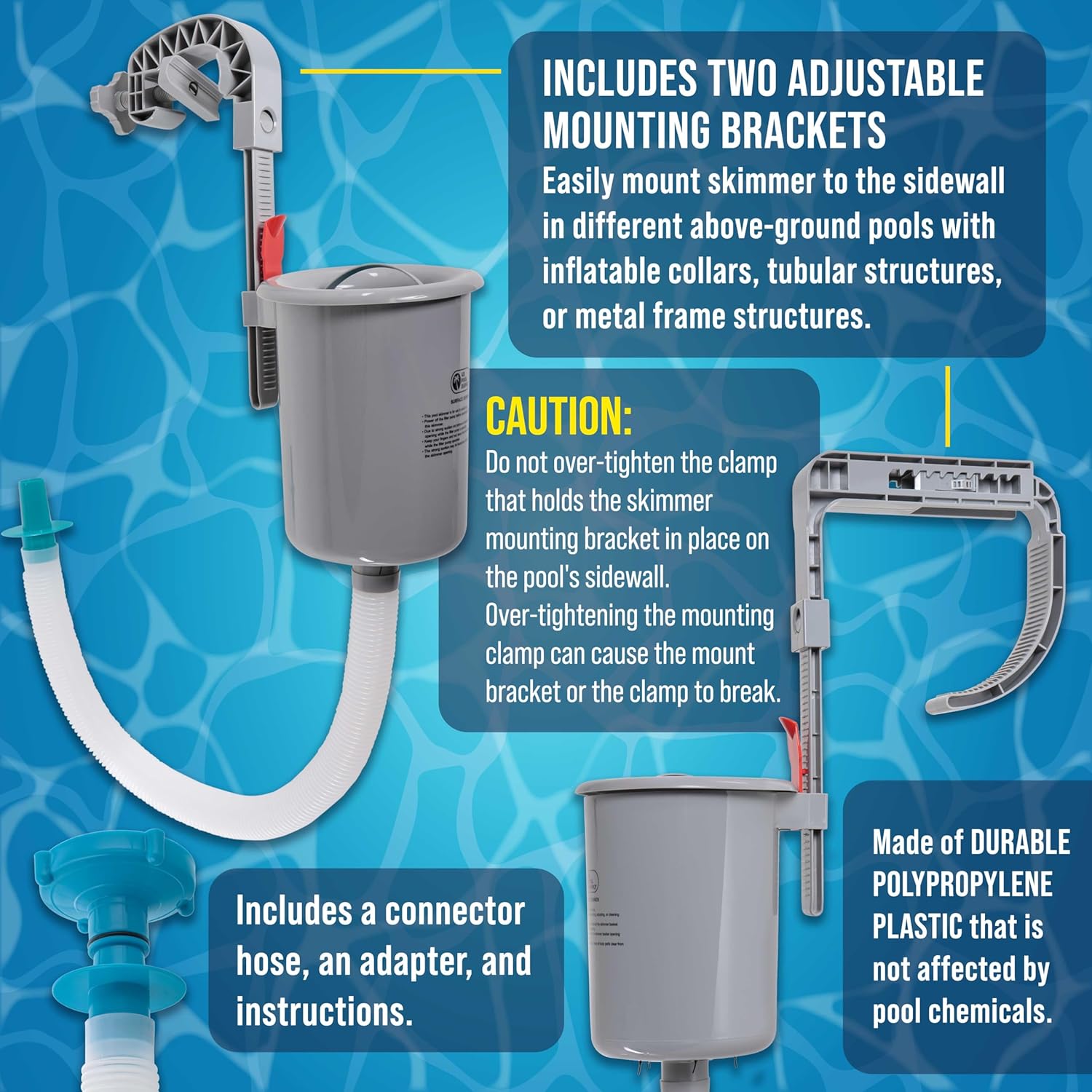 U.S. Pool Supply Pool Skimmer - Efficient Floating Surface Skimmer for Above Ground Pools | Easy Debris Removal