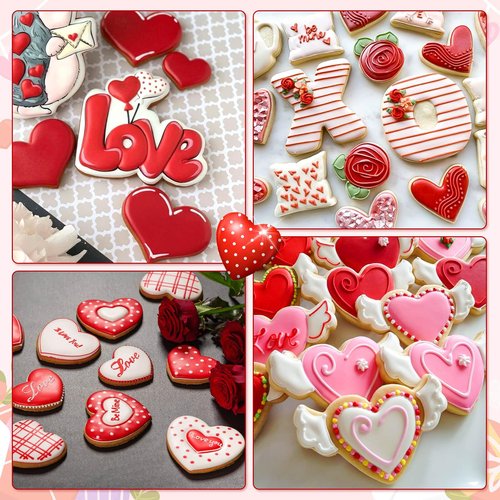 Lezmarket 15 PCS Valentine's Day Cookie Cutters Set, Stainless Steel Cookie Cutters for Wedding Valentine Anniversary Party, Multi-shape - Hearts, Love, I, X, U, Double Heart, Arrow Through Heart