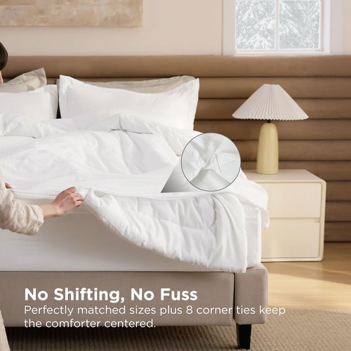 Bedsure Removable Cover with Comforter Duvet Insert King - 4 Pieces White Prewashed Soft Bedding Set for All Seasons Use, Includes 1 Duvet Cover, 1 Comforter, 2 Pillow Shams