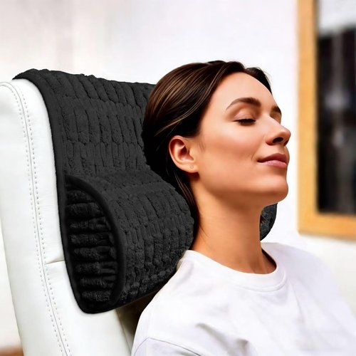 YSYY Memory Foam Headrest Pillow for Neck Pain Relief & Cervical Support - Ergonomic Neck Cushion for Office Chair, Car, Recliner, Sofa - Breathable & Pressure Relief (Black, 17" W x 2.7" D)