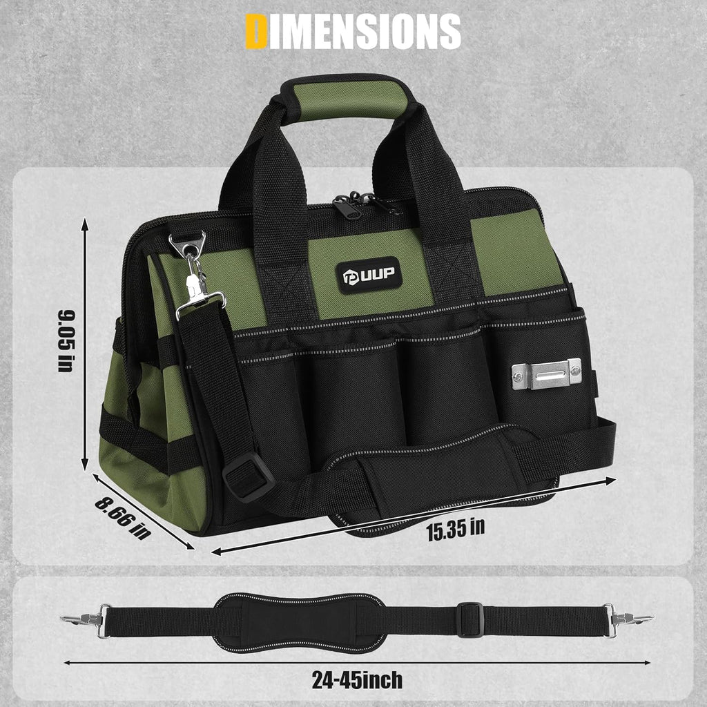 UUP Heavy Duty Tool Bag - 15-Inch, 16-Pocket Organizer with Soft Handle | Ideal for Storage & Gifts
