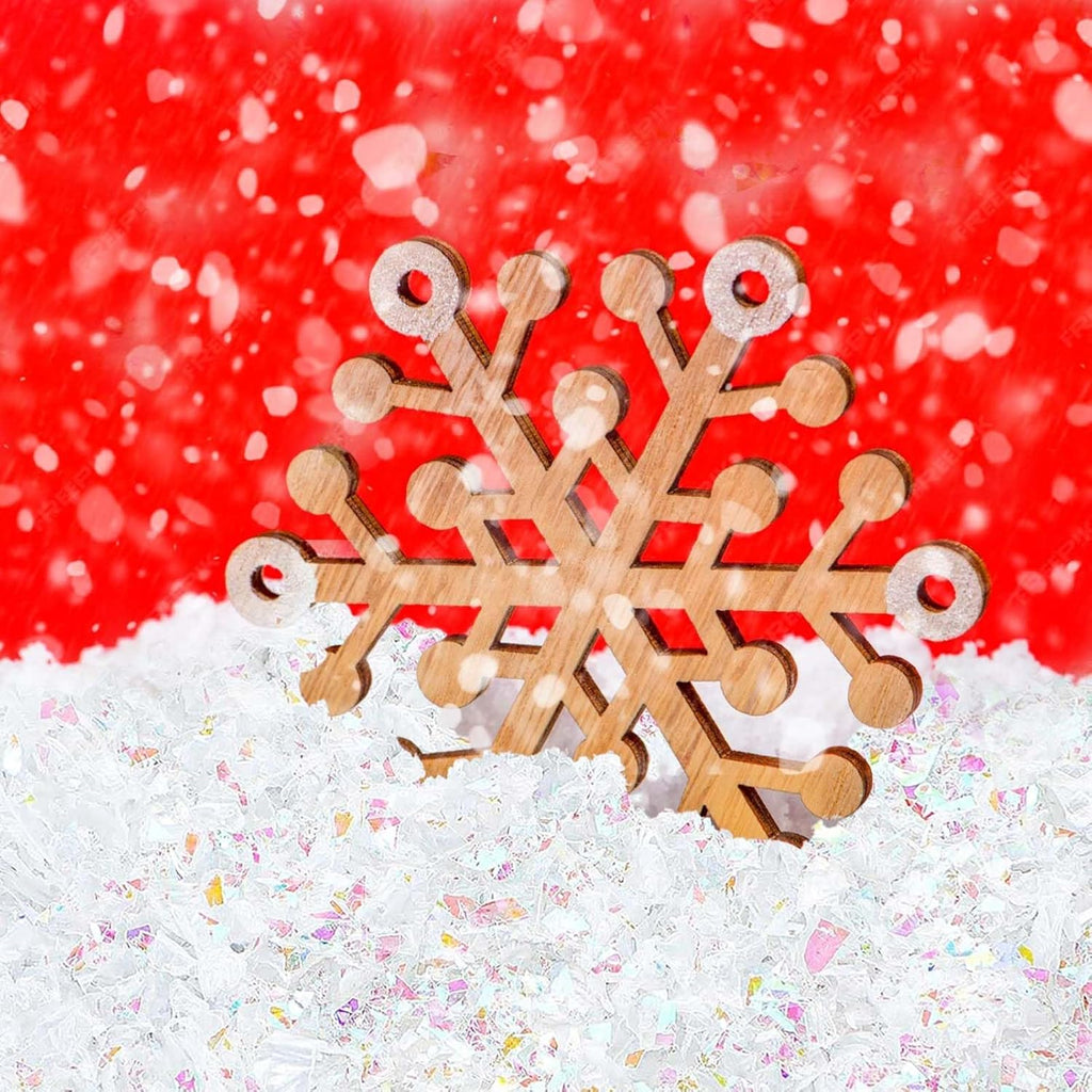 Skiennix Christmas Fake Snow | 10.6 oz Artificial Snow for Holiday Decorating & Crafts - White Glitter
