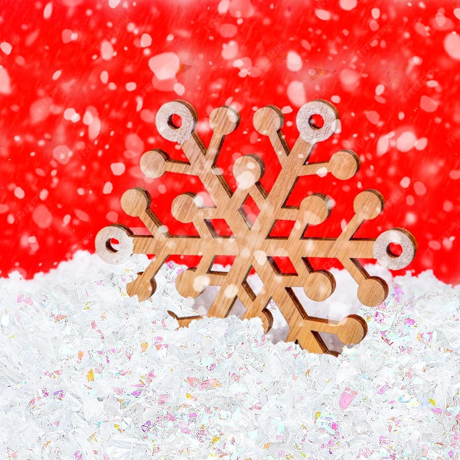 Skiennix Christmas Fake Snow | 10.6 oz Artificial Snow for Holiday Decorating & Crafts - White Glitter