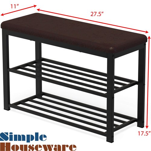 Simple Houseware Entryway Shoe Rack Bench Storage Organizer