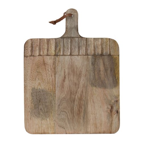 Foreside Home & Garden Wide Cutting Board Rectangle Hand Carved Wood Serving