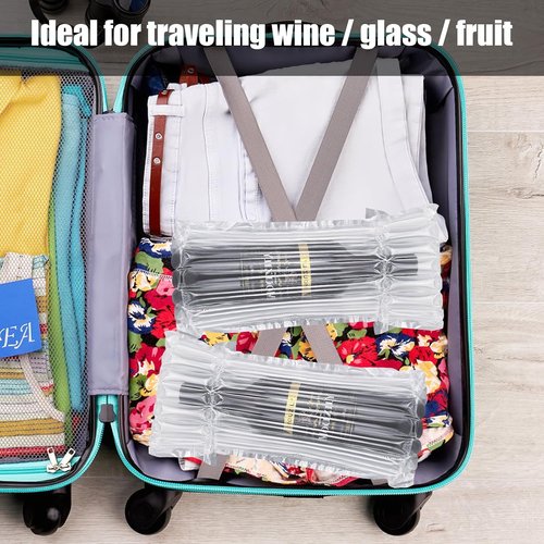 20 Packs Wine Bottle Travel Protector Bags, Wine Travel Bags for Wine Bottles Airplane with Reusable Pump, Safety Choice for Wine Packaging for Air Travel
