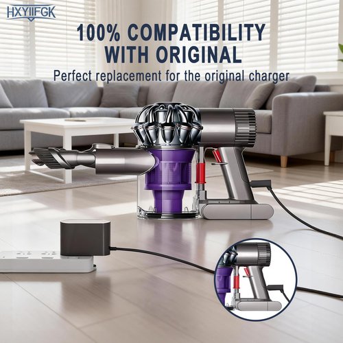 26.1V Cordless Vacuum Cleaner Charger Compatible with Dyson V6 V7 V8 SV04 SV03 DC59 DC58 DC62,Absolute Animal Motorhead 209468-01 209568-01 967813-02 205720-02 Power Cord (Not for V10/V11/V12 Models)