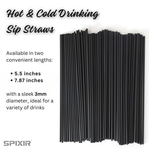 Coffee Stir Sticks, Disposable Plastic Drinking Straws, 5.5-inch Coffee Stirrers, 1000pcs Cocktail or Coffee Straws, Stirring Sticks, Black Straw