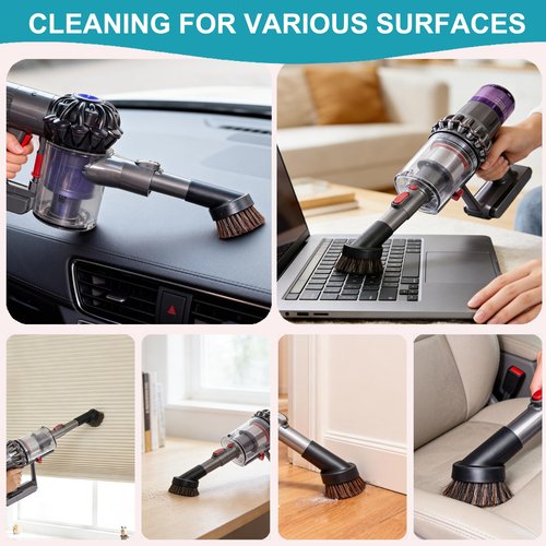 Horse Hair 1.25" Vacuum Brush Attachment Hose Adapter Compatible with Dyson V15 V11 V10 V8 V7 V6 Vacuum Cleaner