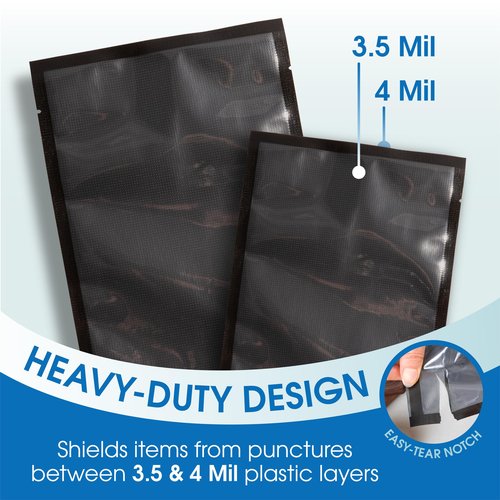 Spartan Industrial 8" X 12" Vacuum Seal Bags - 500 Count BPA-Free Food Storage Bags for Marinating, Freezing, Sous Vide Cooking