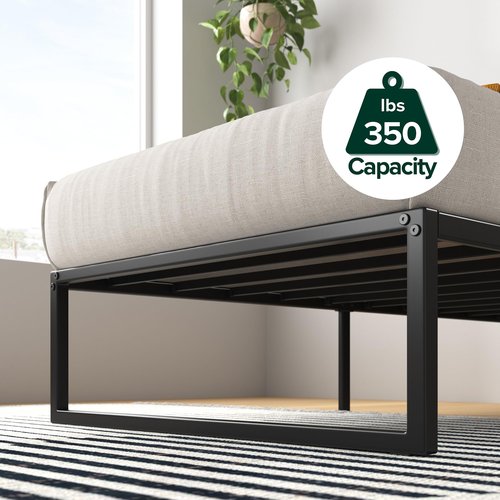 Zinus Lorelei 14 Inch Metal Platform Bed Frame, Steel Slat Support, No Box Spring Needed, Eco Friendly WonderBox(TM) Packaging, 12.4” Underbed Storage, Easy Assembly, Black, Twin