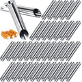 Yexiya 50 Pcs Cannoli Tubes Stainless Steel Cannoli Forms Cream Horn Molds Non Stick Danish Pastry Molds for Croissant Shell Cream Roll Baking Cookie Dough (Tubes)